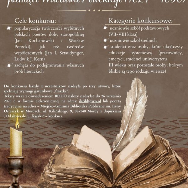KONKURS LITERACKI „Od słowa do… fraszki”